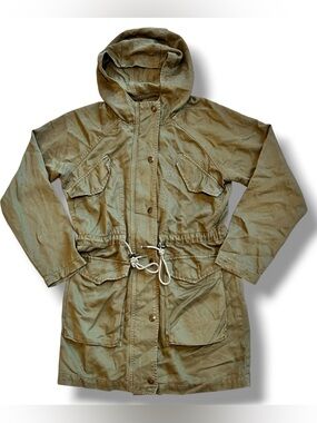American Eagle Anorak Jacket Womens XS Green Military Lightweight Coat Hooded C2